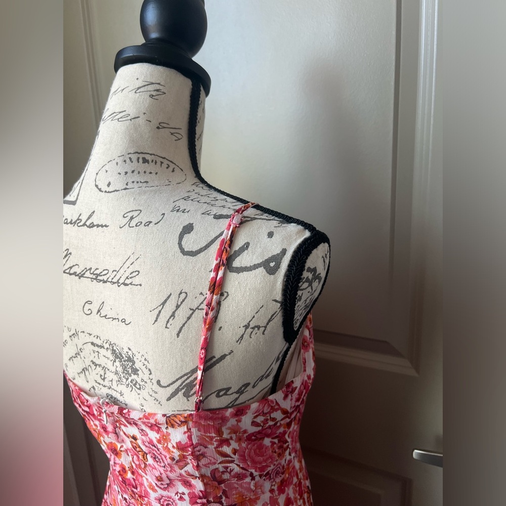 Lulu's Pink Floral High-Low Ruffle Slip Dress - Picture 9 of 12